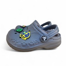 Crocs Baya Lined Little Kids Grey Clogs Slip Sandals Jibbletz Included Size C10