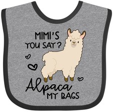 Inktastic Mimi's You Say Alpaca My Bags Baby Bib Animals Llama Cute Adorable