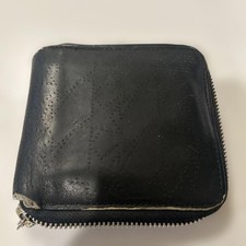 Black Leather Bi-Fold Wallet with Zipper BAPE Apster