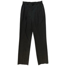 Escada Grey Wool Front Pleated Stright Leg Trousers Slacks Womens Sz 36/US 6