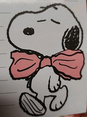 Snoopy Pink Bow 4x9 Lined To Do & Notepad 100 Sheets W/Free Pen 