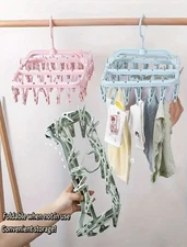 1pc Folding Drying Rack w/ 32 Clips – Portable Hanger for Socks & Underwear