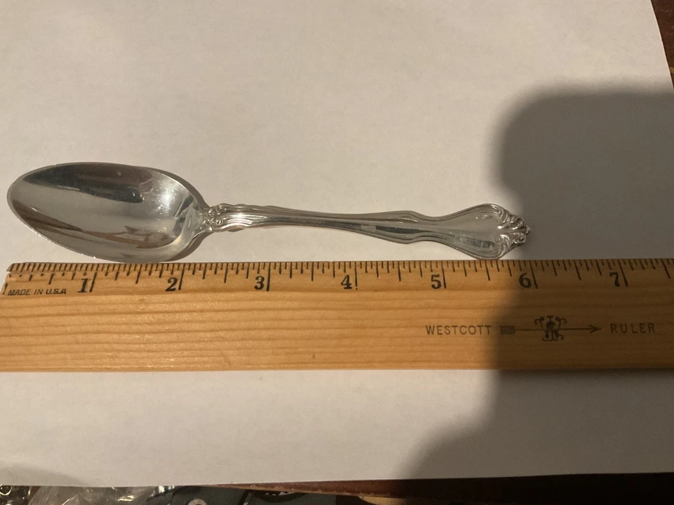 "Cucharadita de plata esterlina sólida GEORGE & MARTHA de Westmoreland .925 6"" pulgadas" Foto 4 de 4