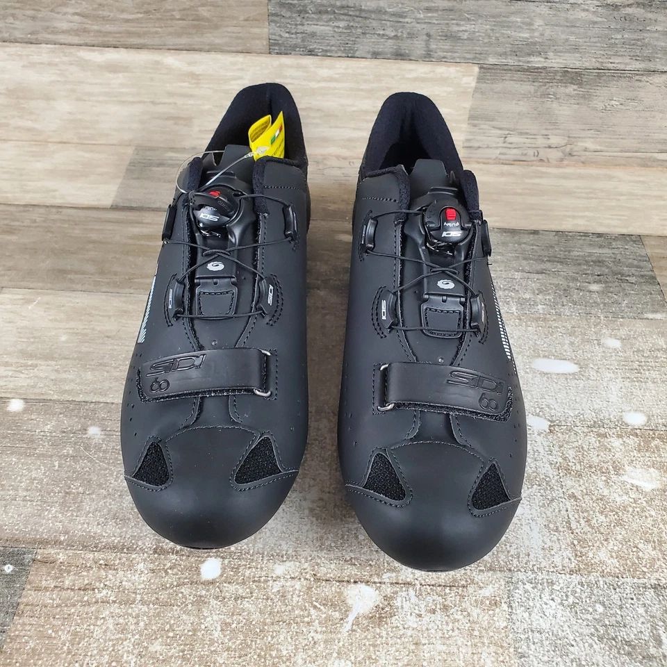 Мужские велосипедные туфли SIDI Sixty размер 9,5 черный кожаный циферблат система низкие верхние кроссовки - Изображение 2 из 4