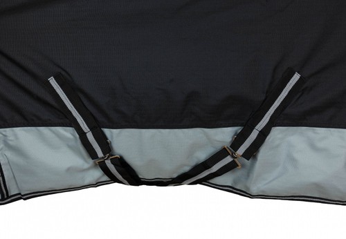 Weidedecke Outdoor Regendecke High Neck Polarfleece BASICLINE RL24 schwarz/grau - Bild 2 von 6