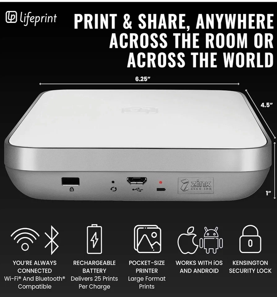 Lifeprint 3x4.5 Portable Photo AND Video Printer for iPhone and Android. - Image 4 of 4