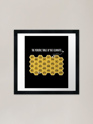 Das Periodensystem der Bienenelemente gerahmtes Wandbild Poster Leinwanddruck Bild
