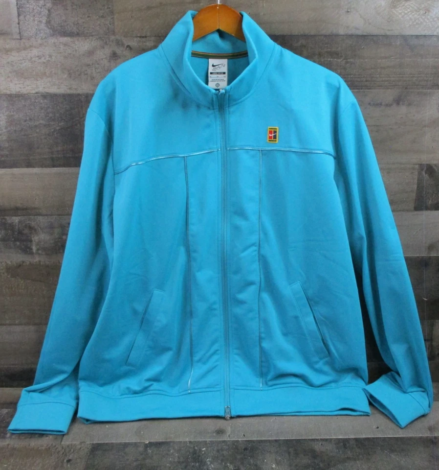 Nike Court Heritage Track Suit Mens XL Blue Full Zip Loose Fit Jacket Pants Set - Image 2 of 4