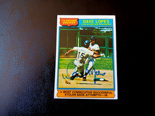 1976 Topps Baseball Dave Lopes Autographed Record Breaker LA Dodgers Card 4 Auto