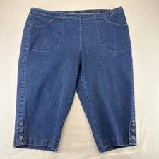 JMS Just My Size 3X 22W/24W Denim Capri Women Stretch Pull-On Comfort Fit