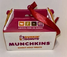 Dunkin Donuts Munchkin Box 2016 Ornament w/Retired Logo! NEW