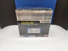 30 DVD-R Blank Disks With Trim Cases Verbatim 4.7GB 120min