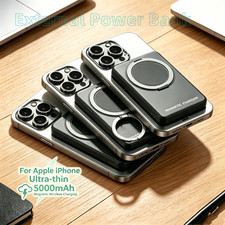 5000mAh Magnetic Wireless Power Bank Slim Charger For iPhone 12/13/14/15/16/17
