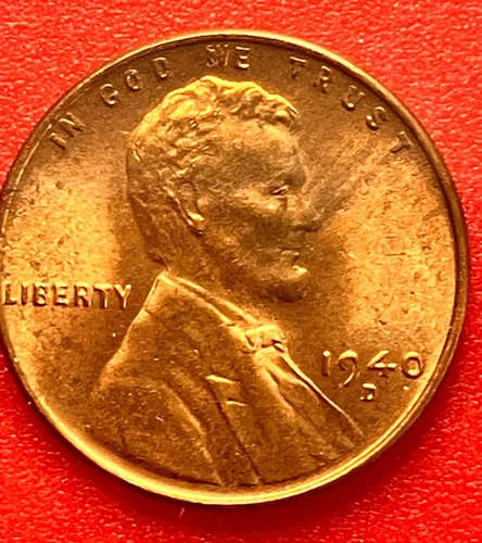 1940-D Lincoln Wheat Cent Penny GEM RED BU From an Original Bank Roll