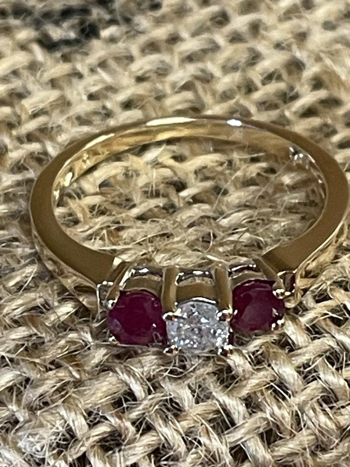 Three Stone Ruby and Diamond Engagement Ring In 1… - image 4