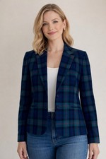 VTG PENDLETON Virgin Wool Blazer Jacket Tartan Plaid Size 8