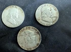 Franklin Half Dollar 90% Silver Lot of 3