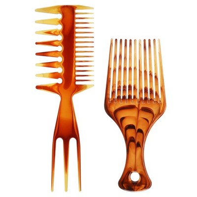 2 Pcs Hair Comb Styling Set Tail Combs Afro Pick Pik Brushes African Hair Bru...