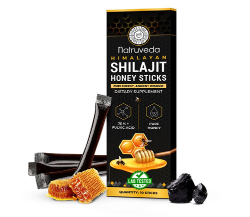 Pure Himalayan Shilajit Honey Sticks with Raw Organic Honey Fulvic Acid