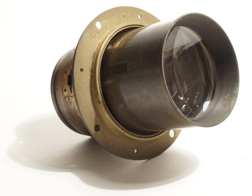 Lente de latón Petzval Magic Lantern - Triple elemento - Diámetro: 68,93 mm - BUENO.