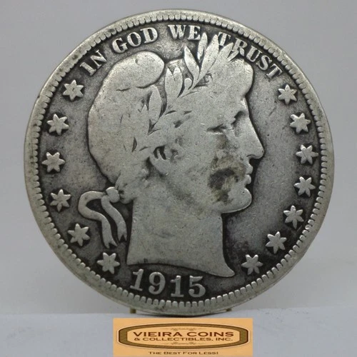 1915-D Barber Silver Half Dollar - #C55761NQ
