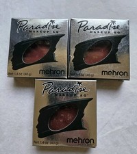 3 Pack RED MEHRON PARADISE AQ FACE BODY PAINT CAKE MAKEUP COLOR STAGE 1.4OZ 40g