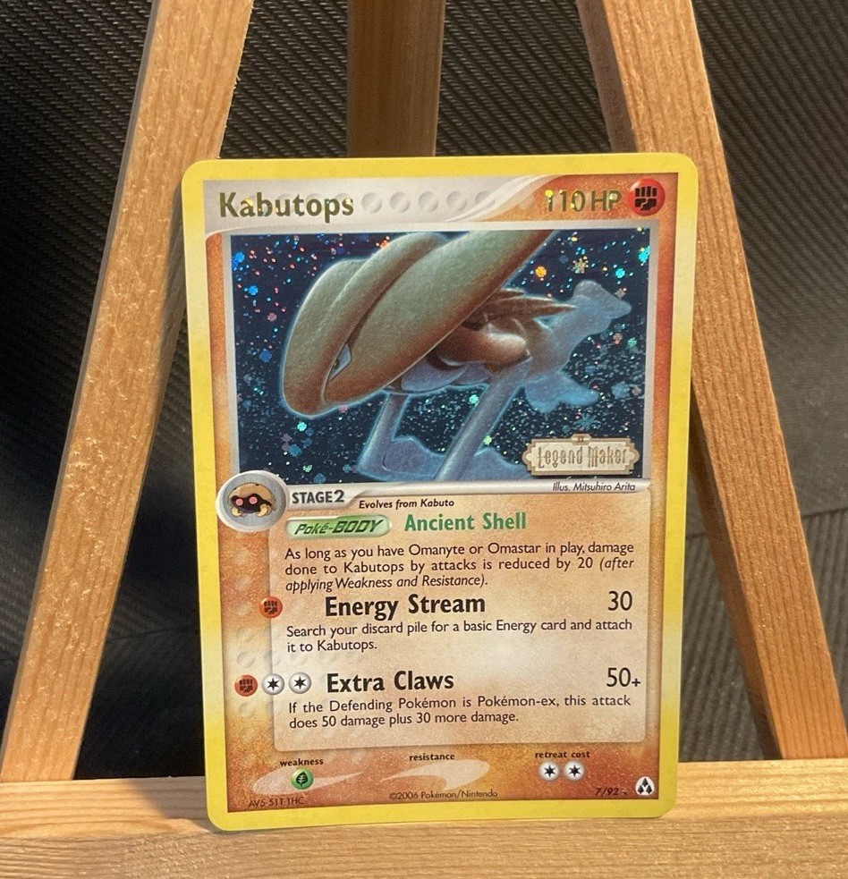 Pokémon Card Kabutops Reverse Holo ex STAMPED Legend Maker 7/92 NM