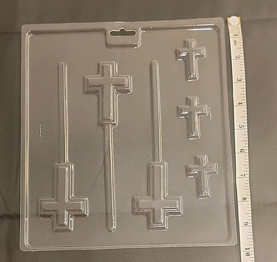 Easter Religious Communion Wedding Cross Lollipop Pieces Chocolate Candy Mold
