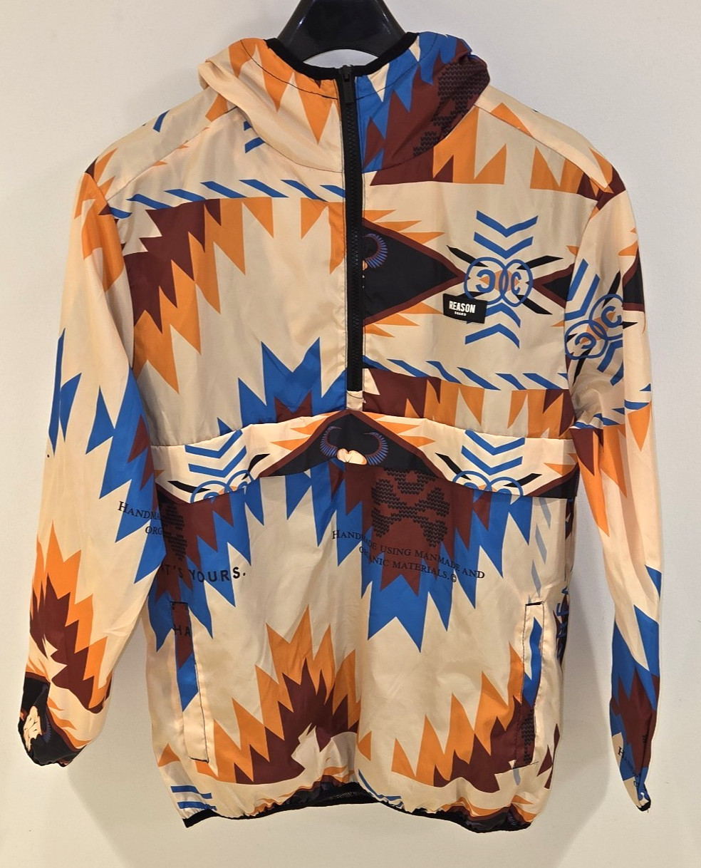 Reason Brand Aztec Pattern Multi Hood Pullover Wi… - image 1