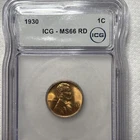 1930 Lincoln Wheat Small Cent Penny ICG MS66 RD Business Strike Philadelphia
