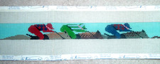 MZC Horse Racing Jockeys Belt 18ct Mono HP Hand Painted Needlepoint Canvas