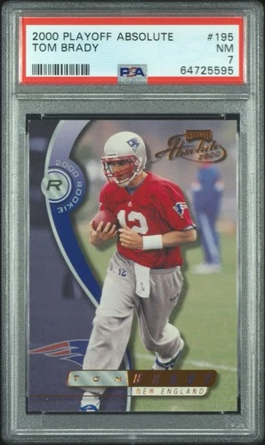 2000 Playoff Absolute Tom Brady #195 /3000 Rookie RC PSA 7 NM SSP Low Pop