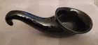 Vintage Frankoma Pottery Black Cornucopia Horn of Plenty Planter Vase