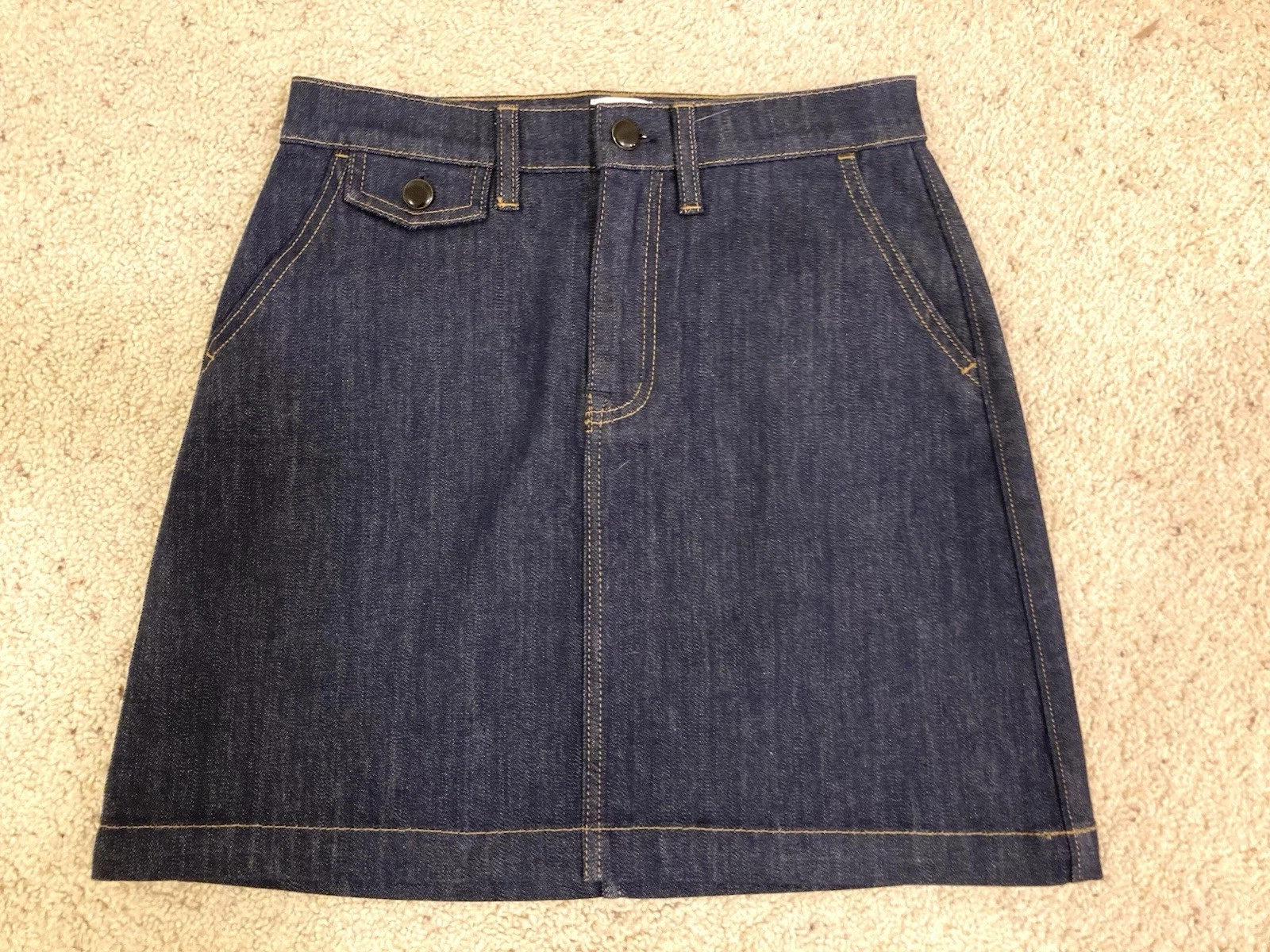 J. Crew Dark Denim A-Line Short Mini Skirt 26 NWOTs