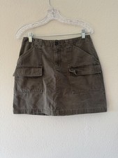 Women's Gap Surplus Khakis Canvas Utility Skirt Mini Green Cotton Size 6
