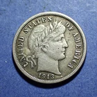 1913 Barber Dime  Ch. VF details