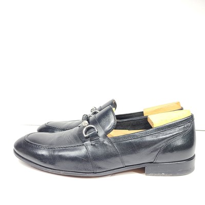Calzature Aquila Men's Bit Leather Loafers Black Sz 9 Made in Italy