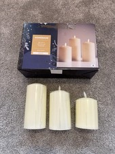 Homebase 653450 Set of 3 LED Pillar Candles (one missing wick)