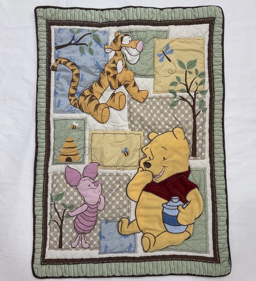 Disney Baby Winnie The Pooh Cuna Guardería Ropa de Cama Manta Sábana Polvo Volantes Set Foto 2 de 4