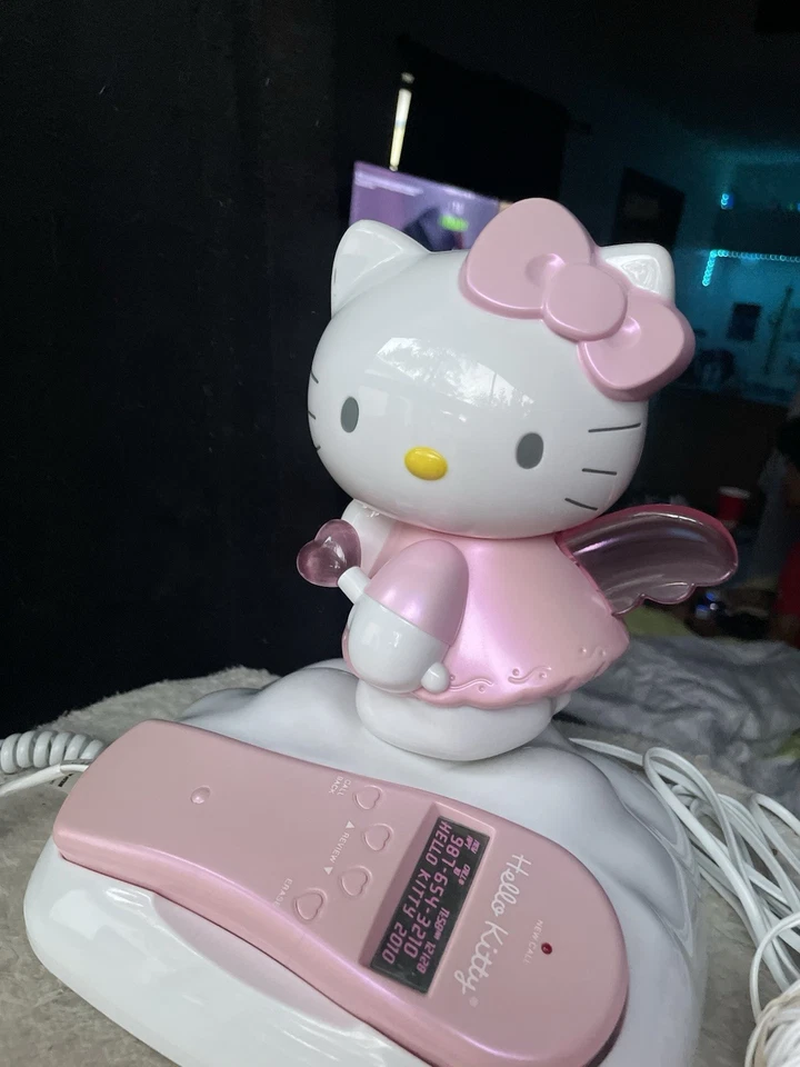HELLO KITTY ANGEL HK210 Telephone Pink Landline Phone Caller Untested VTG - Image 2 of 4