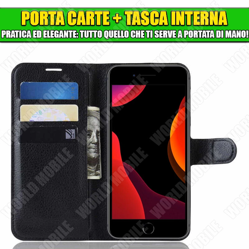 Cover per Apple iPhone 7 / 8 a Libro Custodia Flip Magnetica Portafoglio Pelle - Immagine 3 di 4