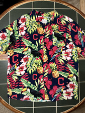 Cleveland Indians Hawaiian Shirt Mens XL Floral Logo MLB Guardians Pineapples