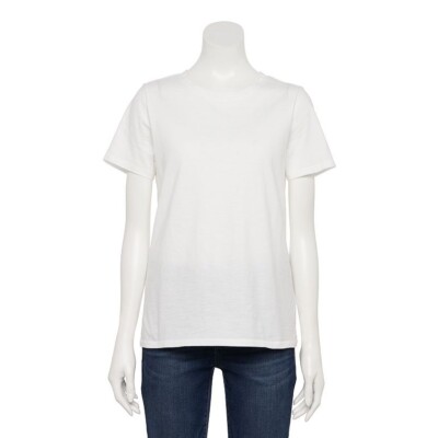 White Minimalist TShirt Size L Mothers Day Short Sleeve Crewneck Tee Sonoma New