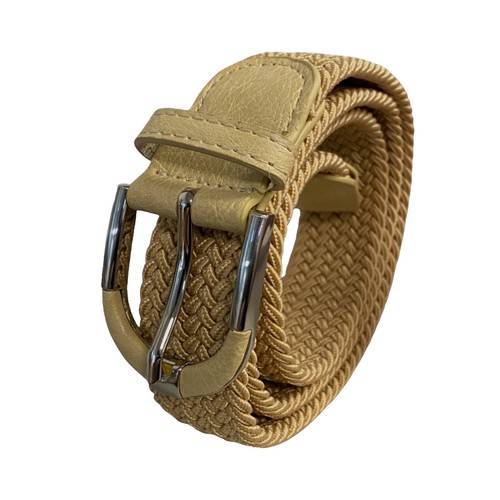 UNBRANDED Woven Leather Belt, WIDE, Blue/Copper/Beige/Brown 