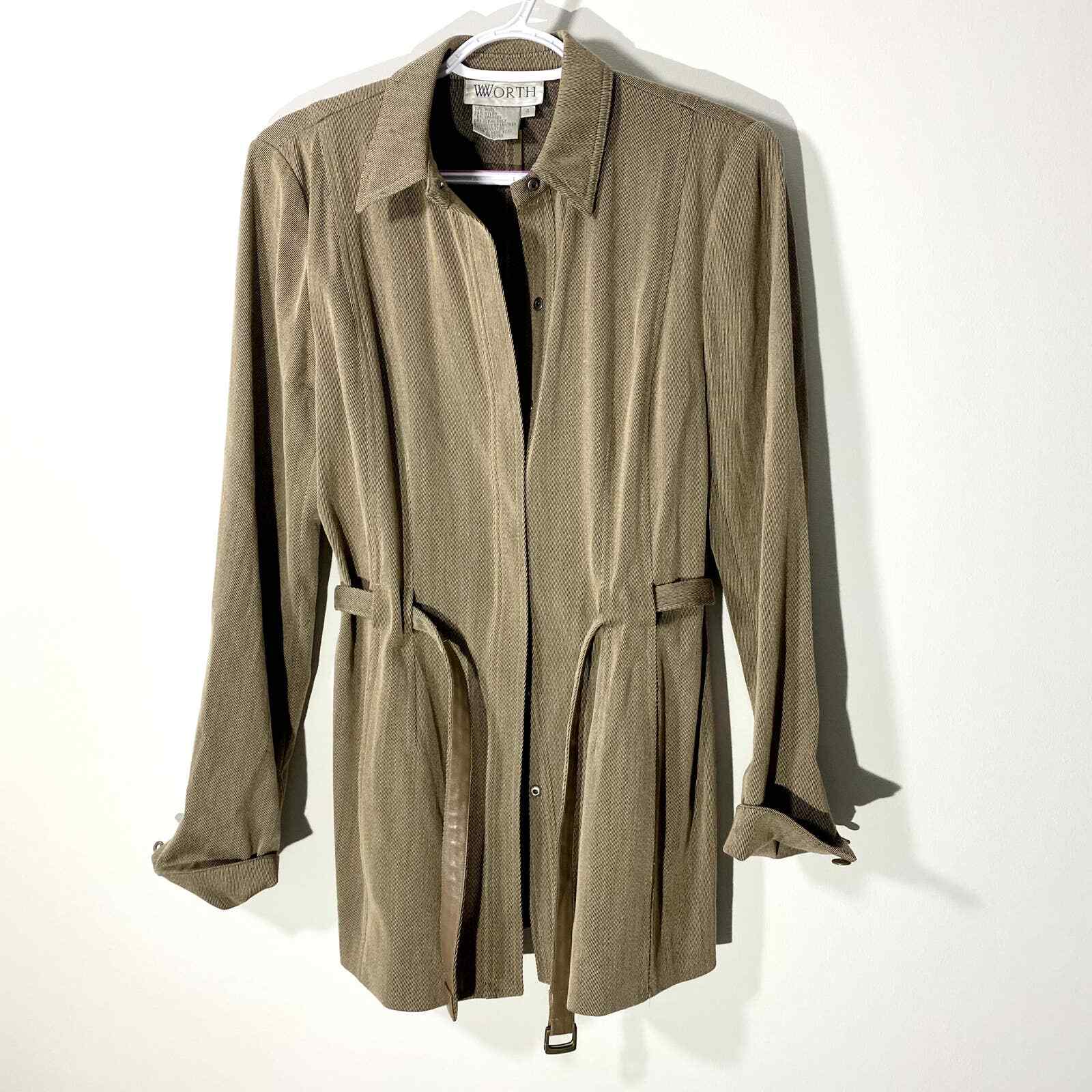 Light Jacket with belt by Worth Size 4 Light Brown - image 1