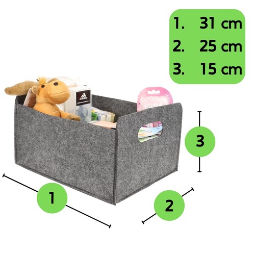 6x Aufbewahrungsbox faltbar Stoff Box Aufbewahrungskorb Filzkorb grau klein - Bild 2 von 7