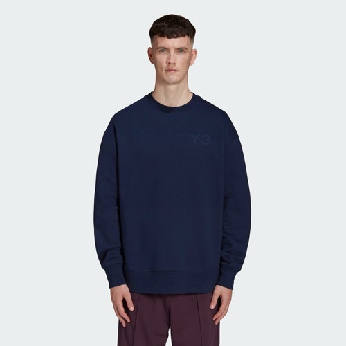 adidas Y-3 Classic Chest Logo Crew Sweatshirt Size XXL Navy RRP £150 GV4191 - Picture 2 of 4