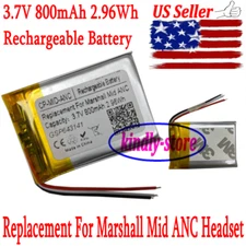 US Seller 3.7v 800mAh 2.96Wh Rechargeable Battery For Marshall Mid ANC Headset
