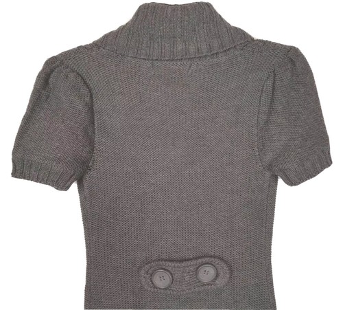 NEW DECREE Women's Long Double Breasted Cable Knit Sweater Gray Size Small - Picture 3 of 11
