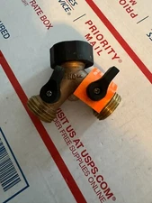 2-Way Hose Splitter Female Brass Connector for cold Water Irrigation Garden